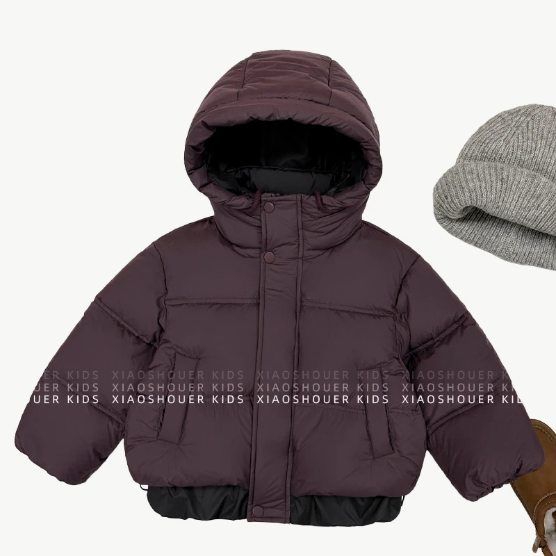 【小首尔】现货-男童潮酷连帽棉服冬时尚加厚保暖棉袄HBB6603
