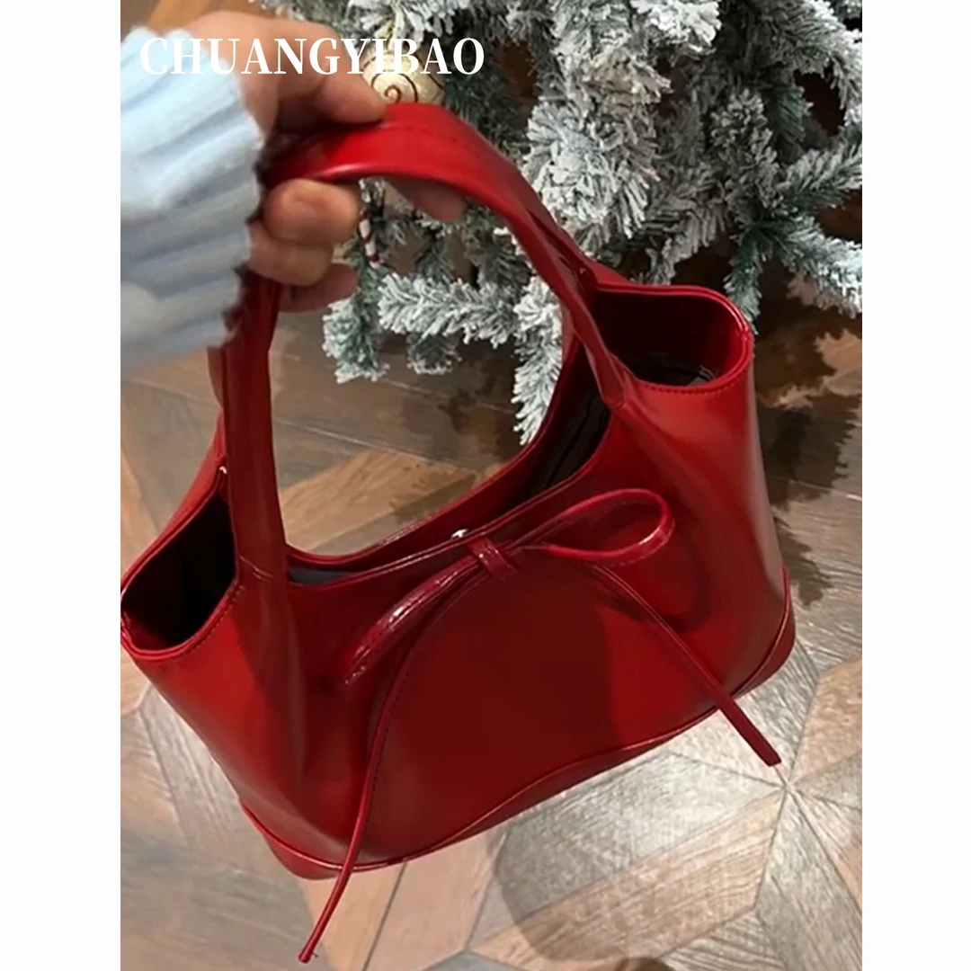 大容量托特包包女式2025新款轻奢小众高级感红色婚包新娘日常可用