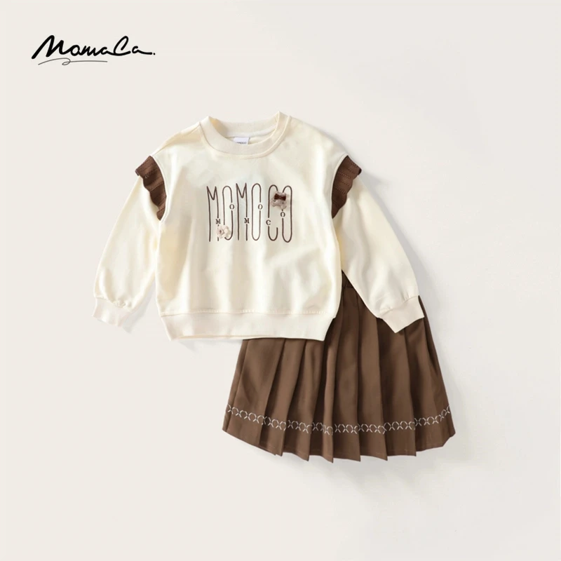MOMOCO秋季新款女中大童学院风洋气字母卫衣裙套装75530784003
