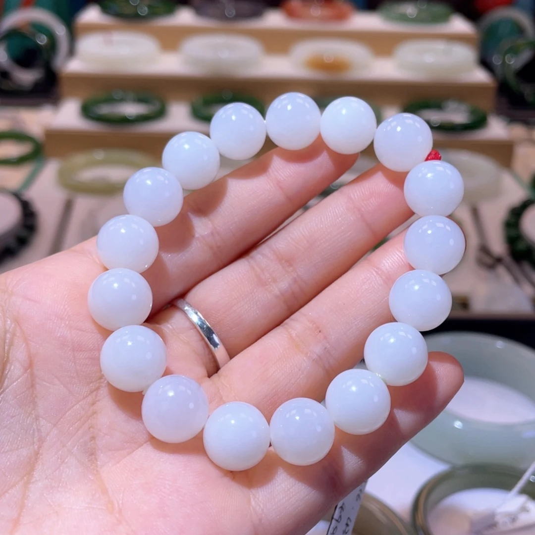 颈饰未镶嵌和田玉高品羊脂手串