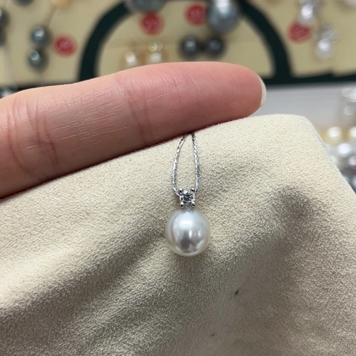 海水珍珠颈饰银S925镶嵌澳白 8-9mm 31号