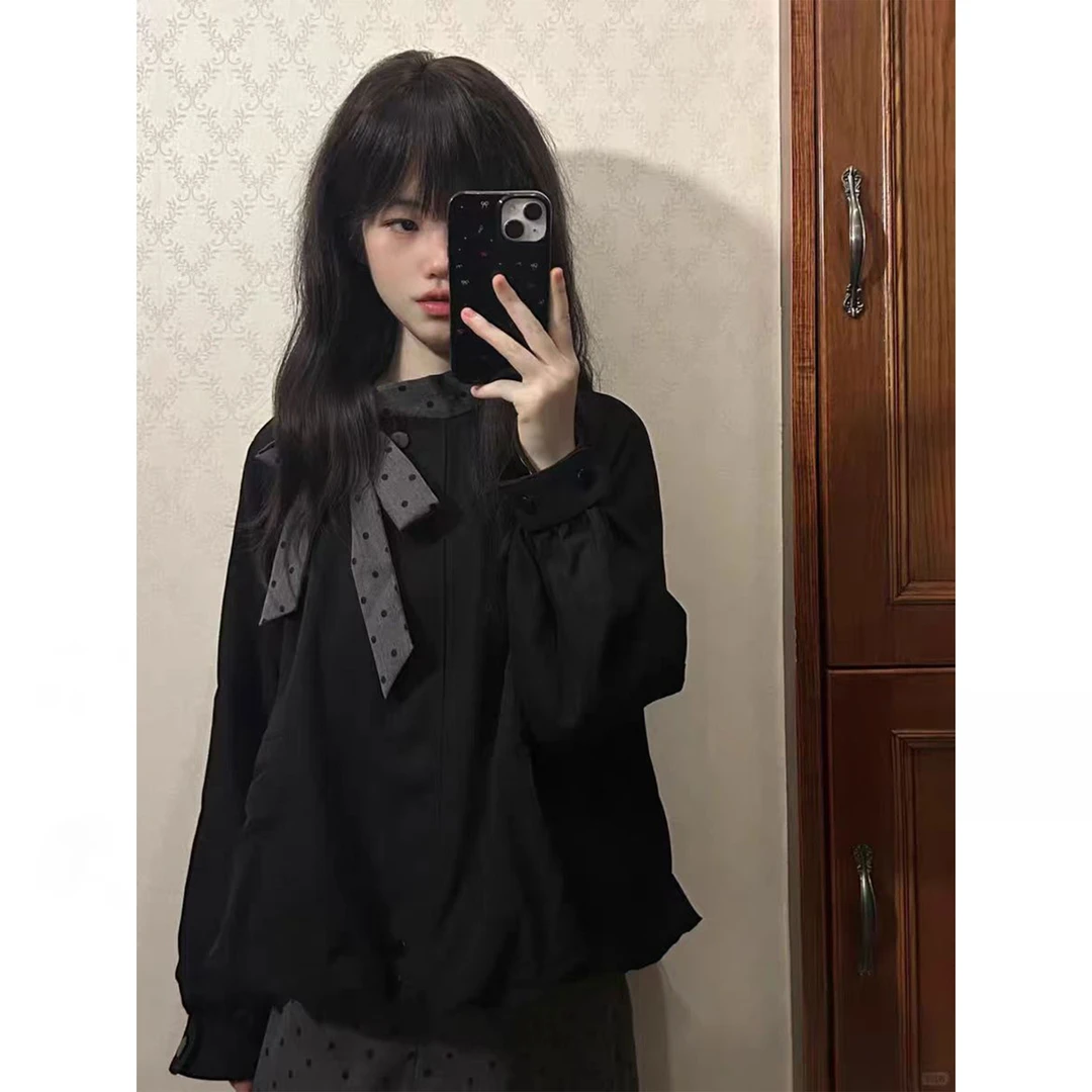 时尚洋气休闲服秋装新款爆款高级感小众酷飒风炸街花苞衬衫上衣女