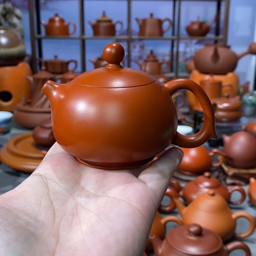 紫砂茶壶荣记大红袍朱泥西施壶110cc