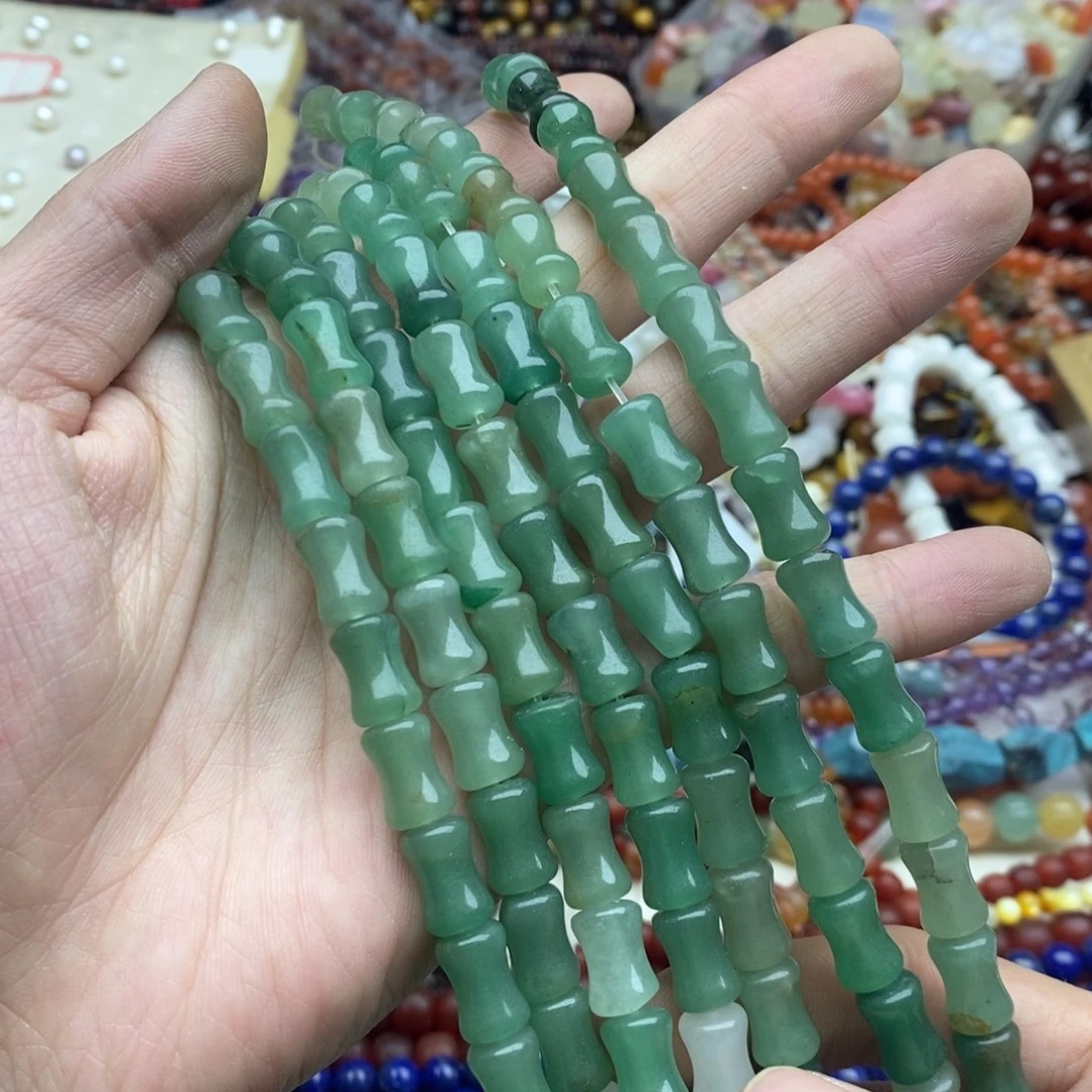 玛瑙/玉髓未镶嵌珠宝半成品一条天然8×12微瑕东岭玉竹节C07