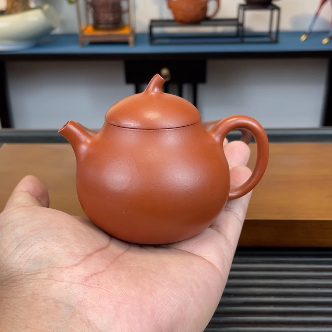 紫砂茶壶阴****术小红泥茄瓜180cc