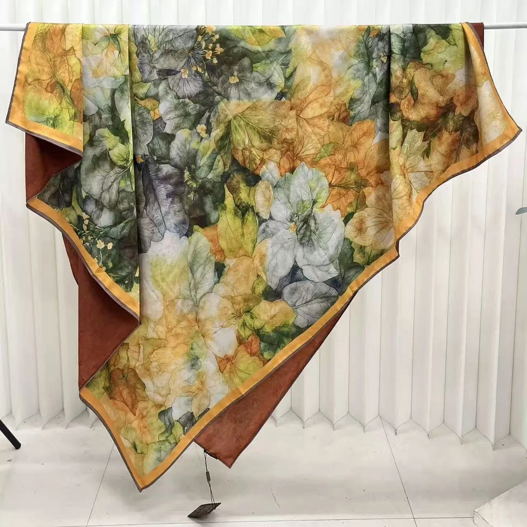 新款140方巾 国风围巾女士丝巾【绘春】