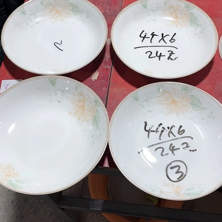 碗冰清玉洁八寸深盘四个，直径20.5厘米