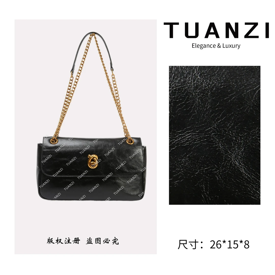TUANZI【Madison】新款26cm单肩斜挎女包 SKL-Z8308-黑色