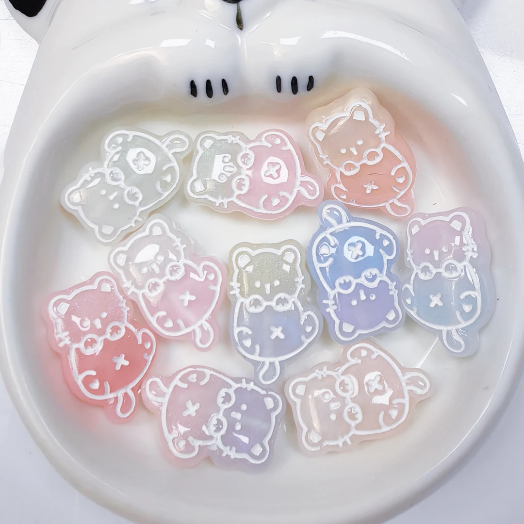 韩国胶定制  双拼手绘小猫 通孔