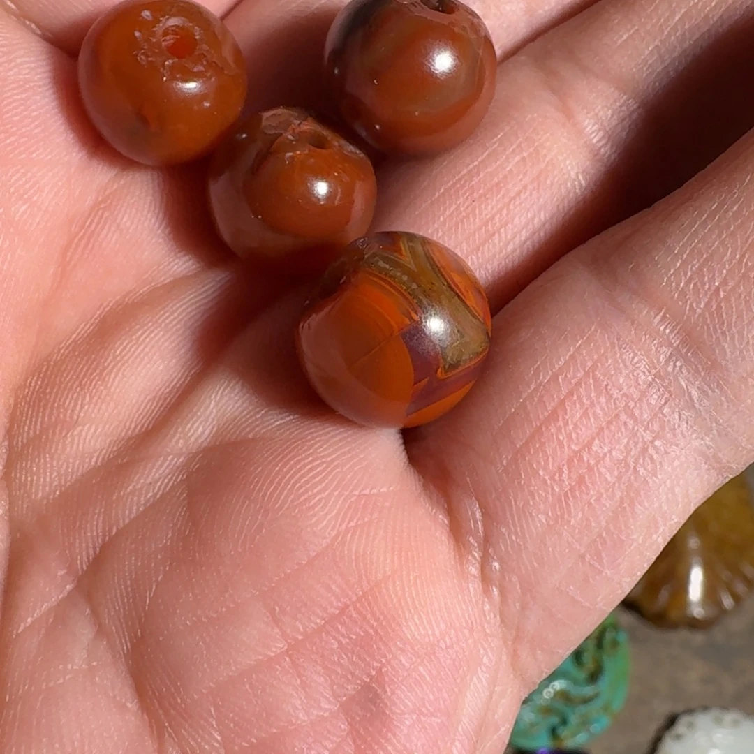 青***绿玛瑙/玉髓合金颈饰