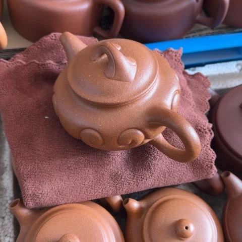 大***地茶壶紫砂金降坡泥260cc