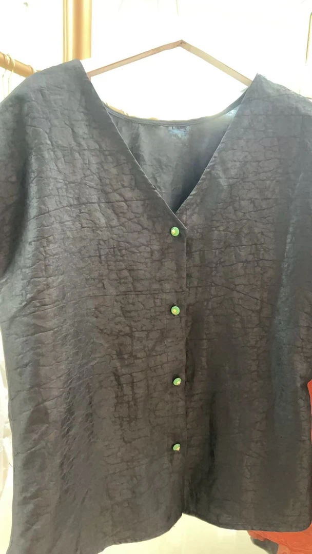 香云纱祥云图案短袖薄款