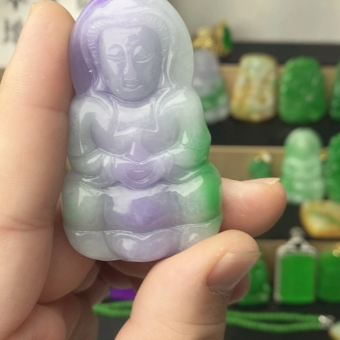 翡翠银S925镶嵌吊坠(赠链)