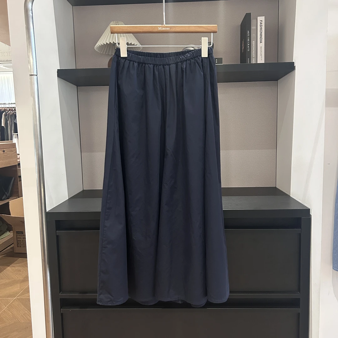 夏季新款纸感透气松紧腰松弛简约休闲裙裤5851（裤长83）