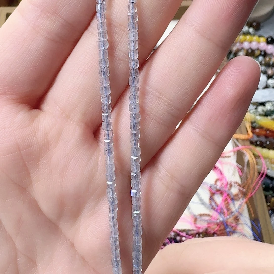 玛瑙/玉髓未镶嵌珠宝半成品卡2灰月光方切一条