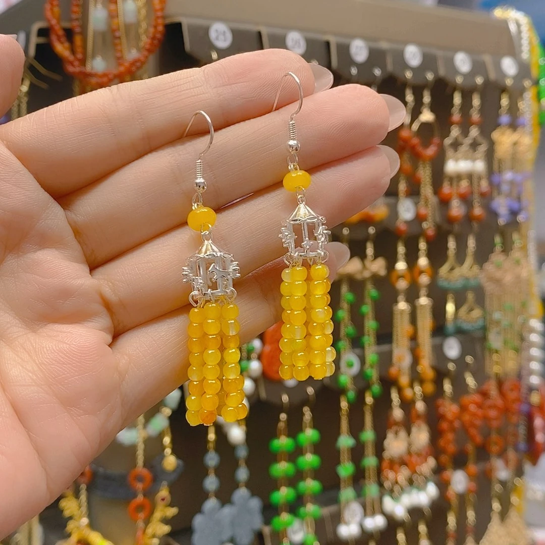 翡翠合金耳饰翡翠
