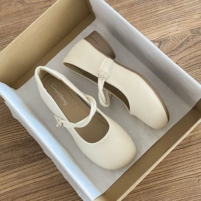 玛丽珍旗袍鞋女士2024新款夏季配裙子小皮鞋新中式圆头百搭单鞋潮