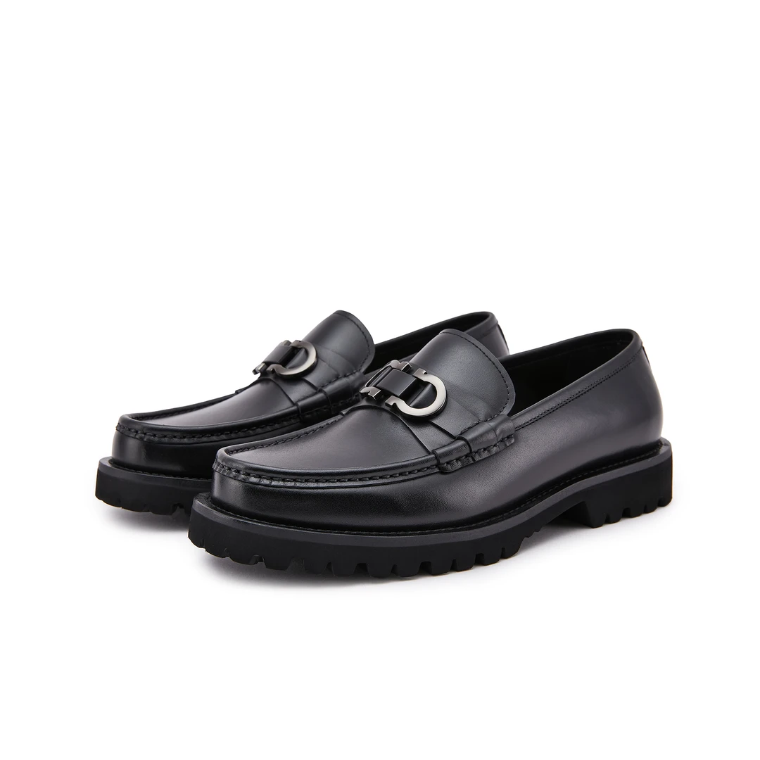 男士Gancini扣饰莫卡辛鞋时尚乐福鞋