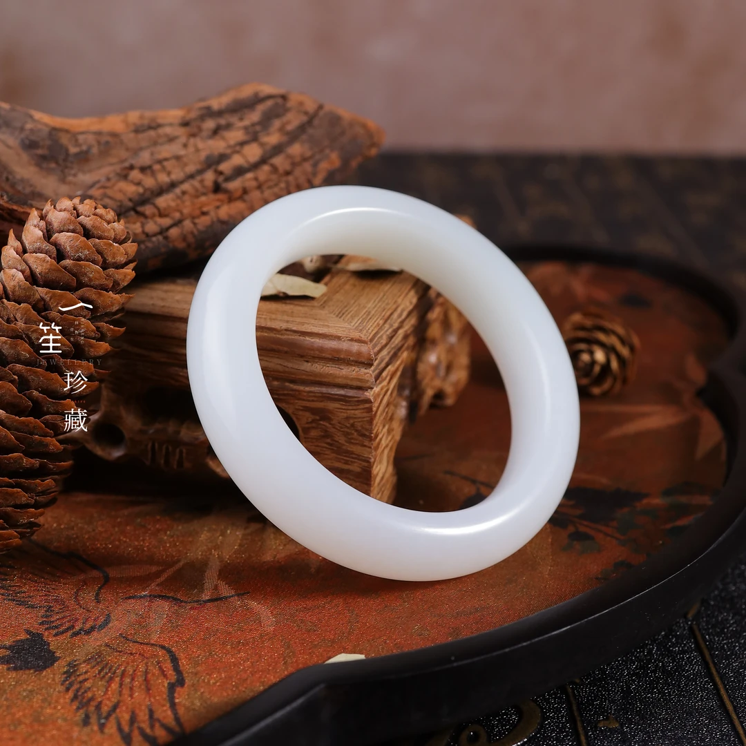 【一笙·臻藏】 和田玉白玉手镯传承级宽版白玉手镯