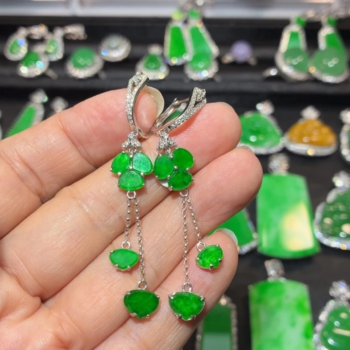 翡翠18K金镶嵌吊坠(不含链)翡翠