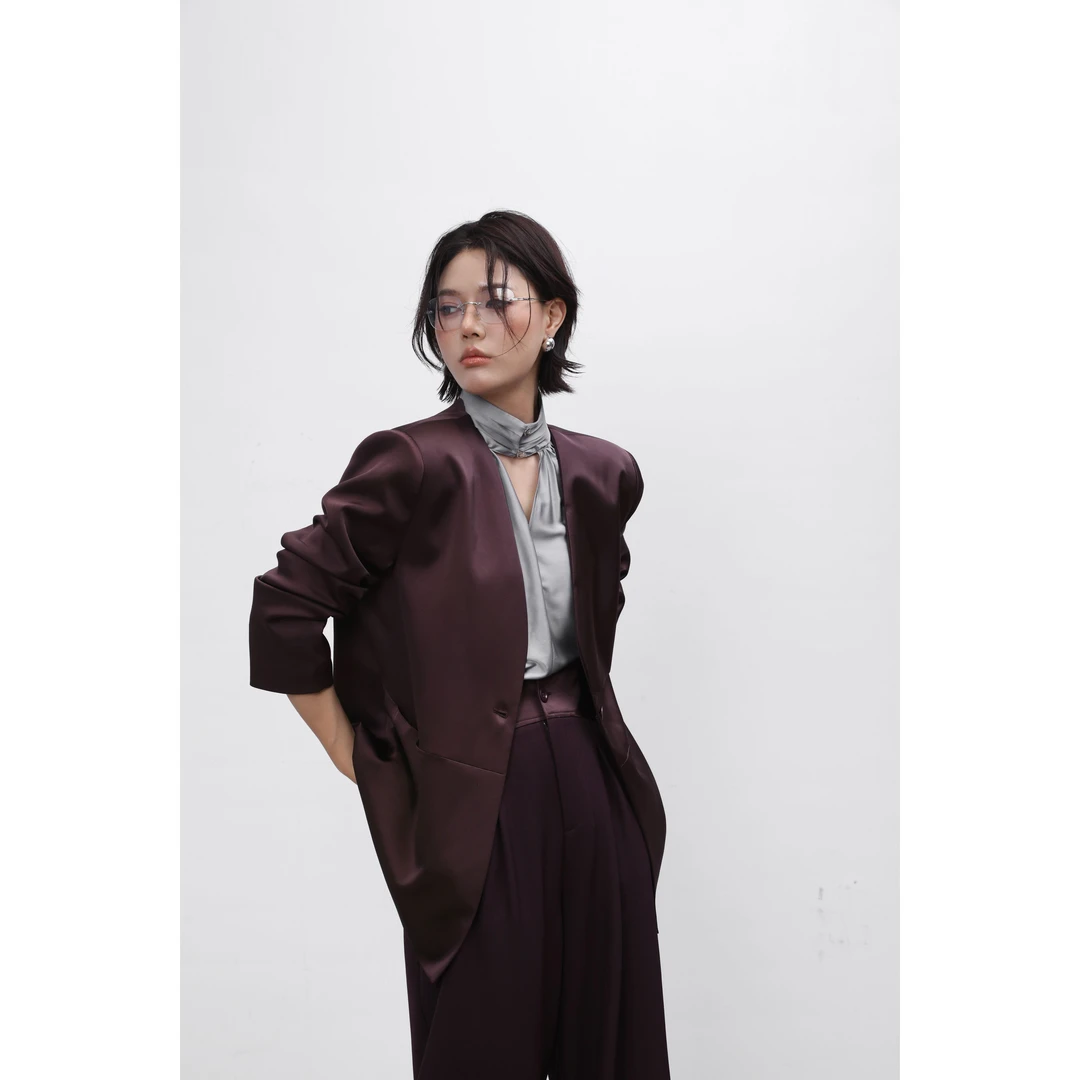 DENGDAHA「总裁很忙」极简风 简约时尚修身西装外套HBZXP641499