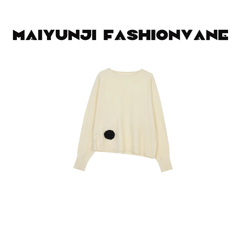 XINMO【倾心】韩系减龄百搭显白显瘦长袖针织毛衣C24092713