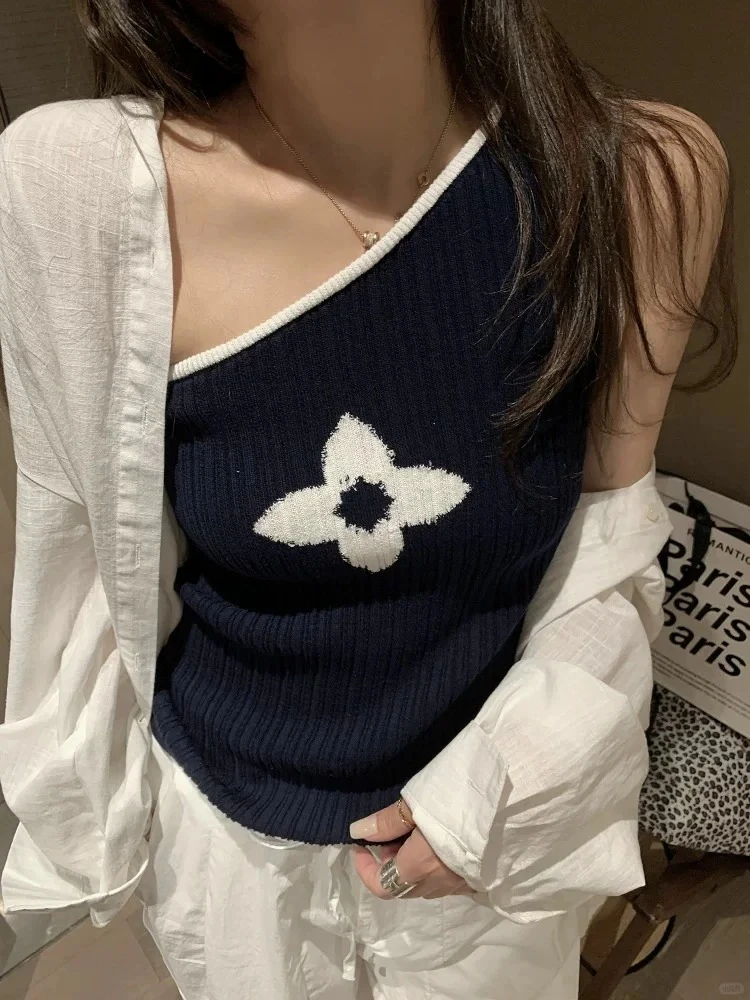 甜美可爱修身背心睡衣女夏季2025新款气质凉感休闲家居服针织上衣