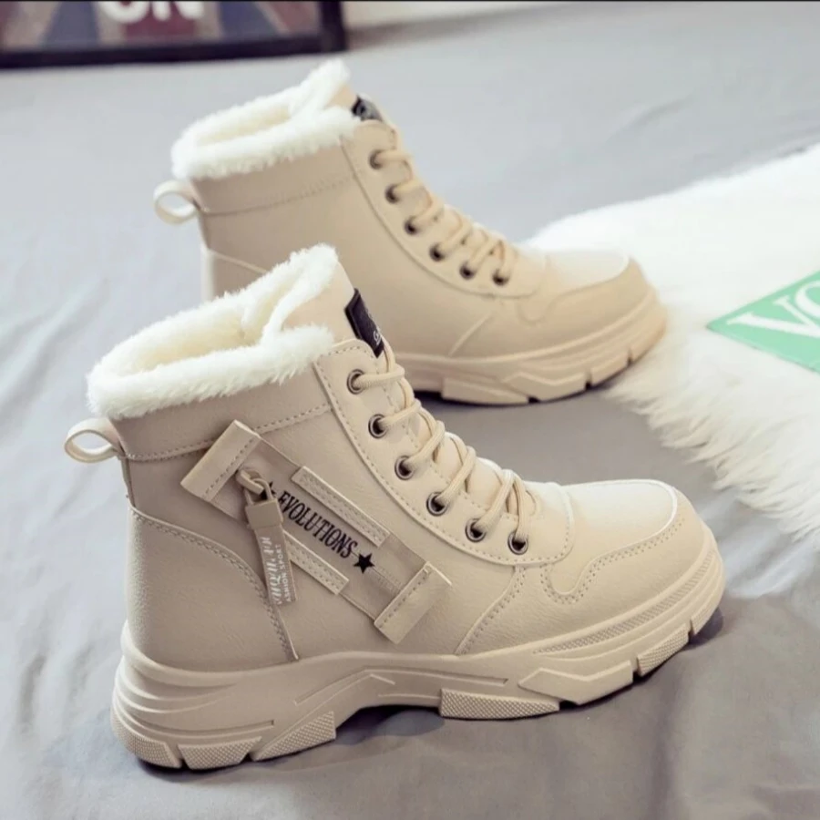 2025冬季新款加绒加厚保暖雪地靴女百搭厚底棉靴大棉冬款棉鞋