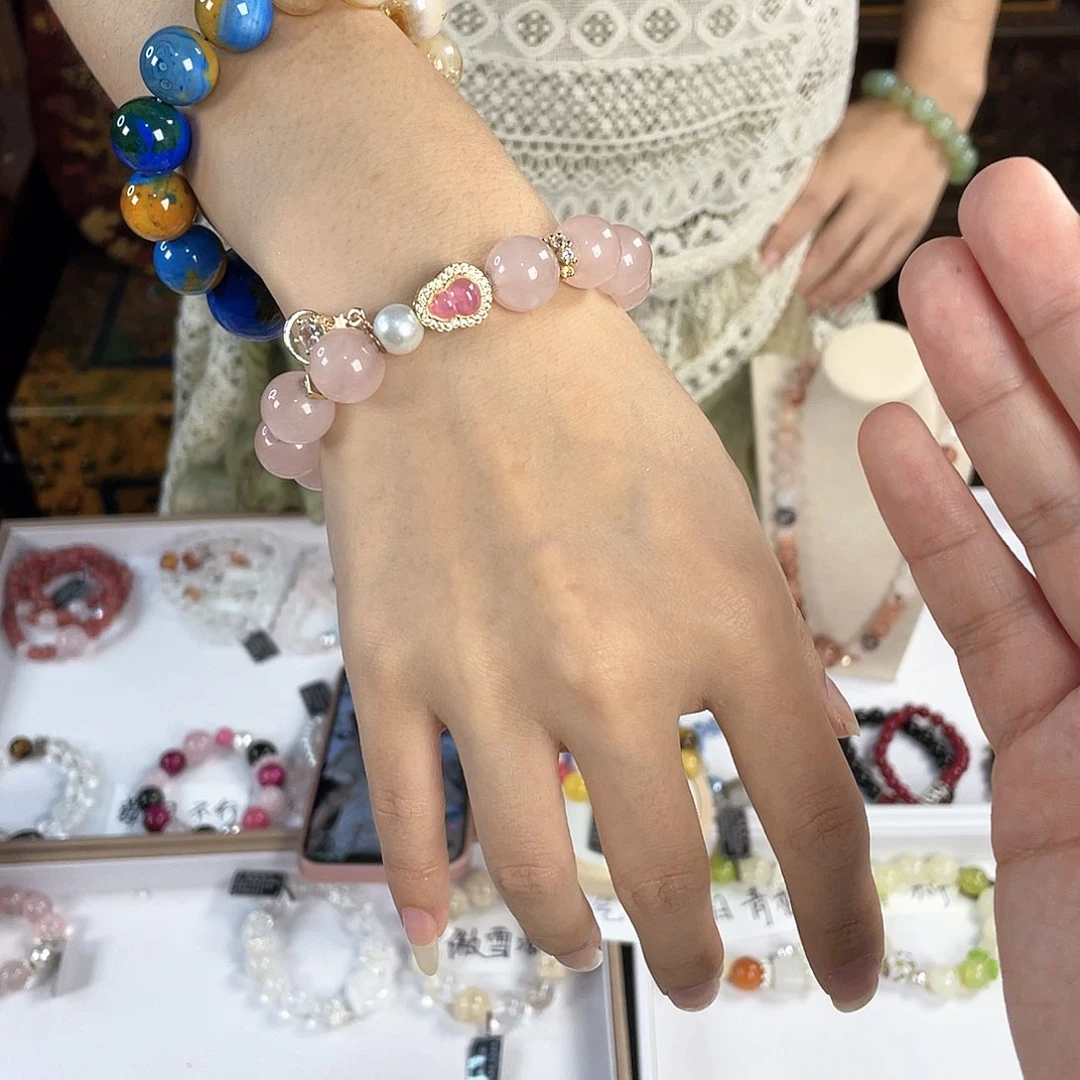 水晶手链银S925镀金镶嵌