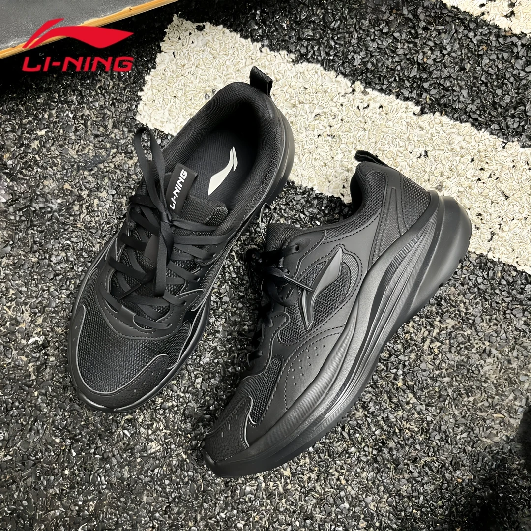 李宁轻风v2跑步鞋男鞋2025秋季新品黑色轻便跑鞋休闲软弹运动鞋