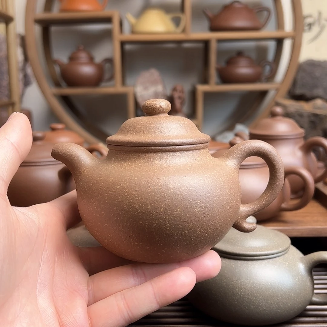紫砂茶壶莲子240cc青降坡