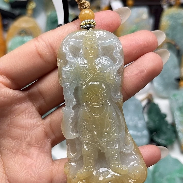 翡翠未镶嵌颈饰关二爷