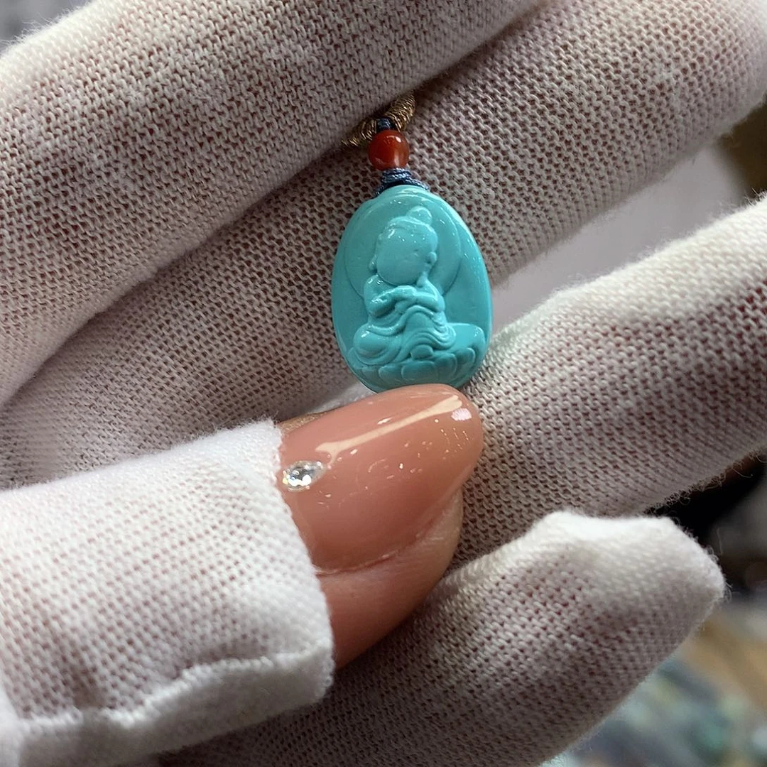 绿松石未镶嵌挂件