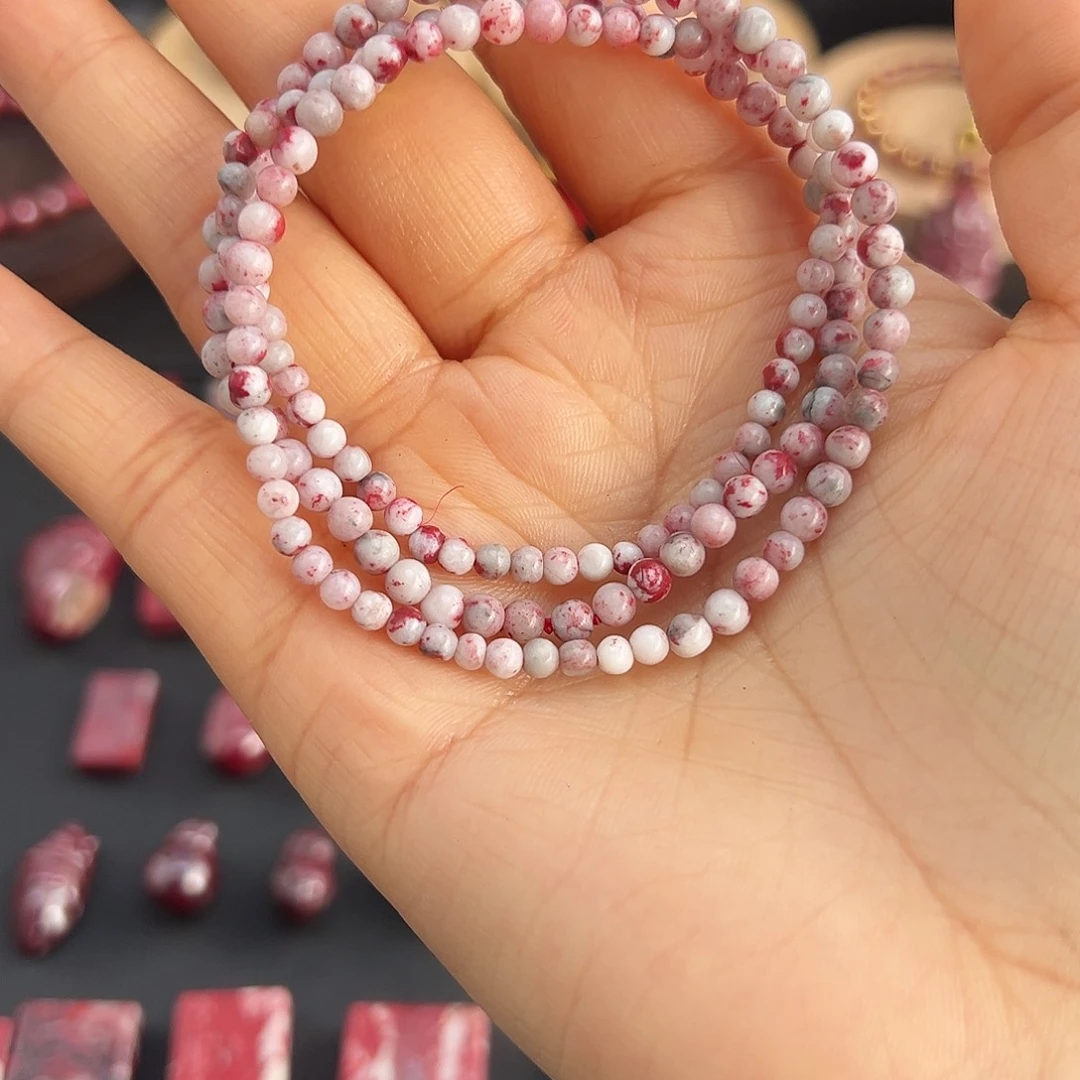 天然辰砂天然朱砂原石手串