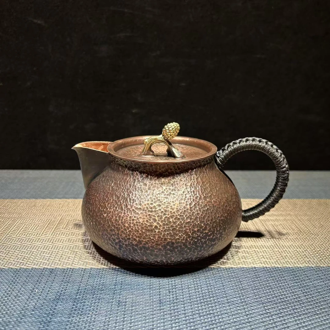 紫铜灵芝摘大容量煮茶壶泡茶壶复古泡茶壶纯铜闷泡壶