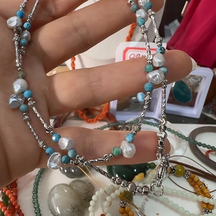 淡水珍珠手绳未镶嵌无核极光克旭设计款天然纹理