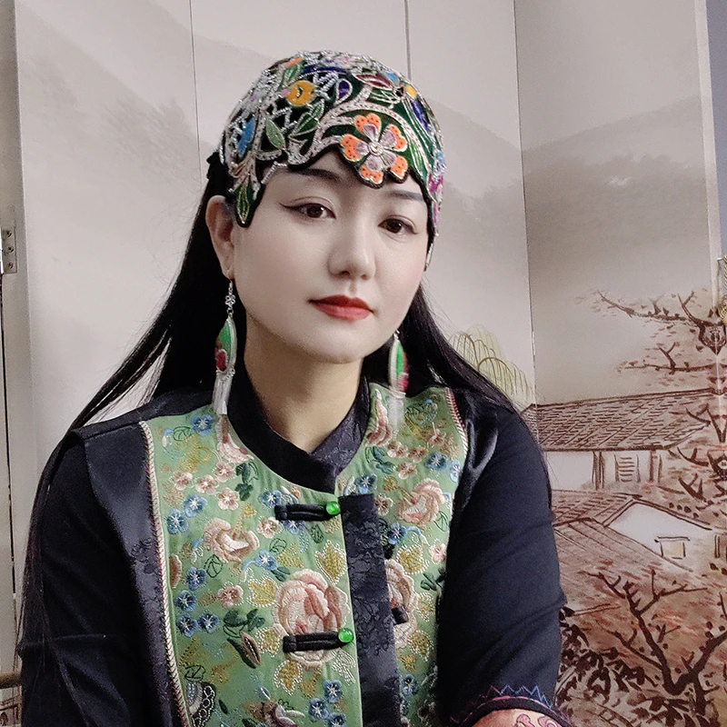 扶茶原创设计-民族风老绣发箍帽123