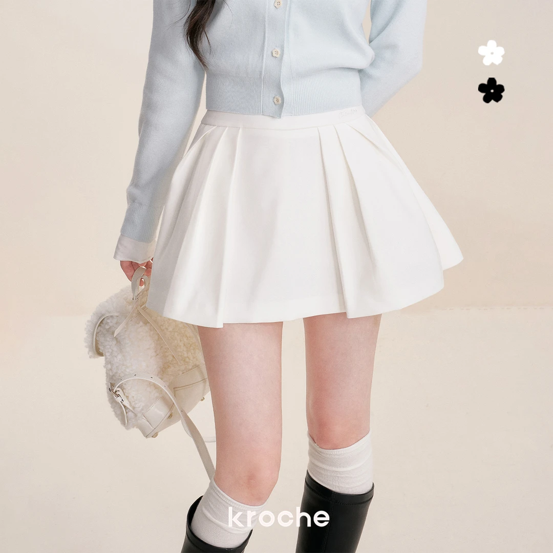 Kroche 25aw Geek chic 立体压褶A字短裙