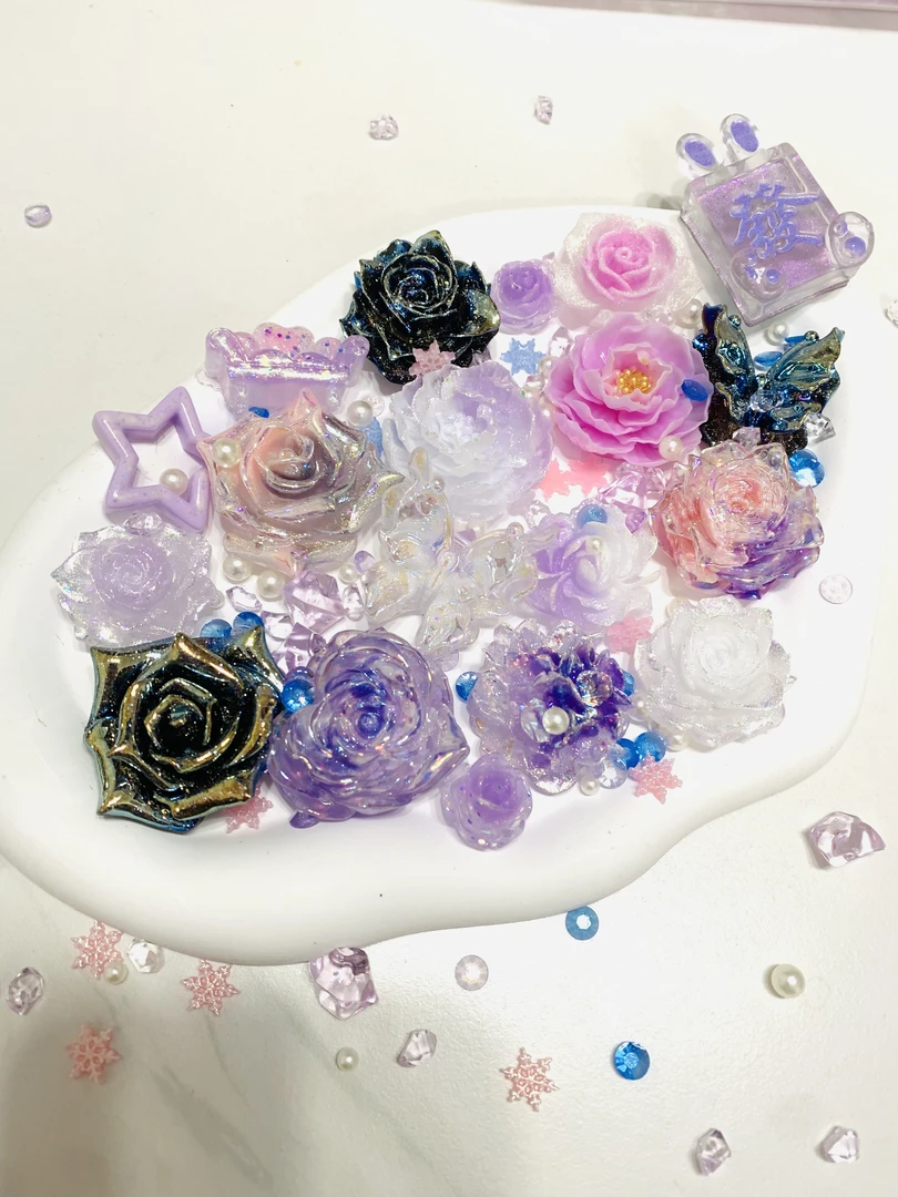 手工diy薰衣草色系花花配件合集专场