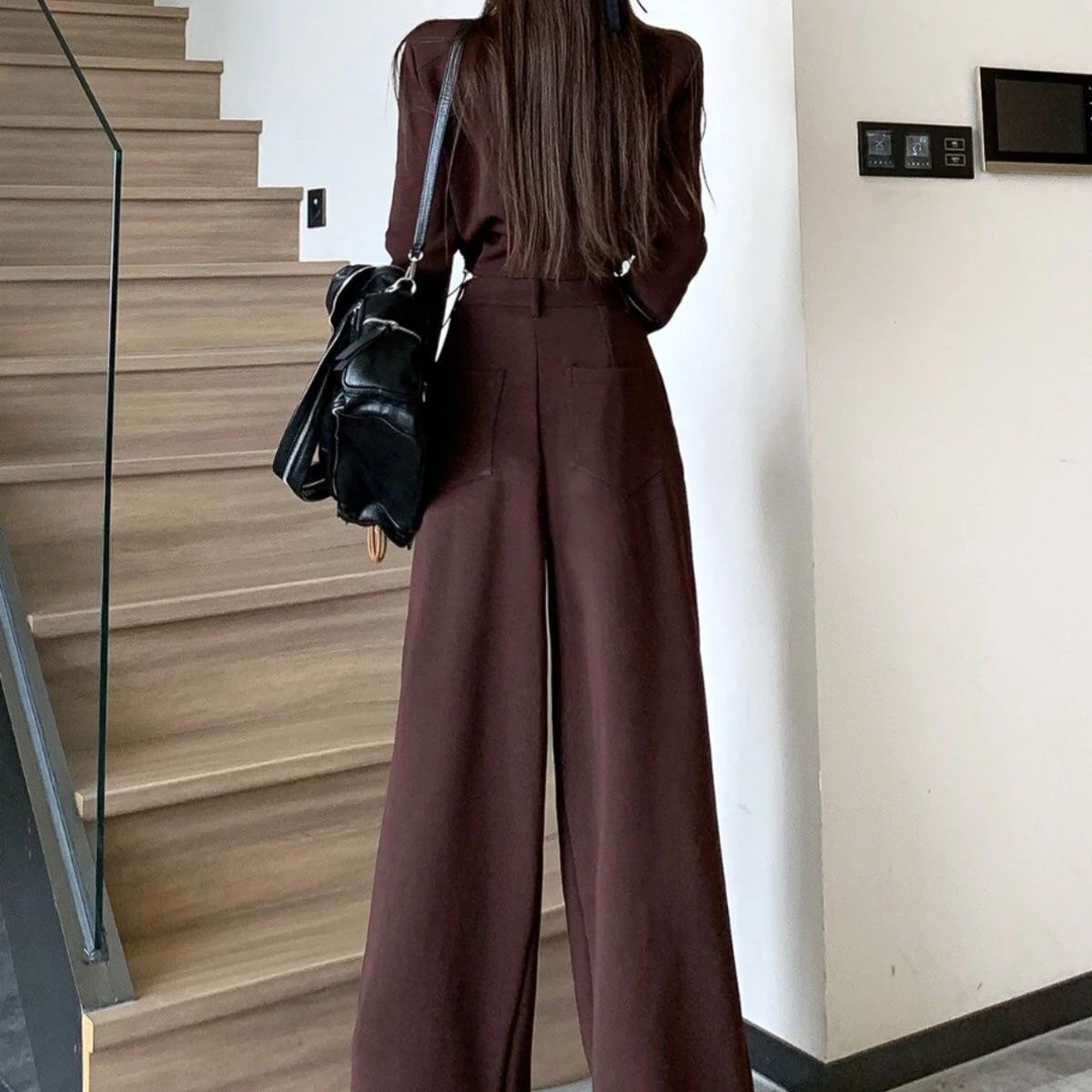 高级感流行阔腿裤休闲套装女秋季2024新款时尚气质宽松减龄两件套