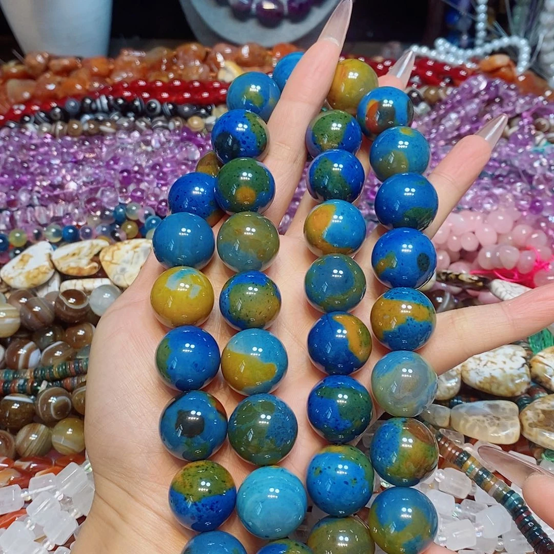 玛瑙/玉髓散珠20mm地球玛瑙一条