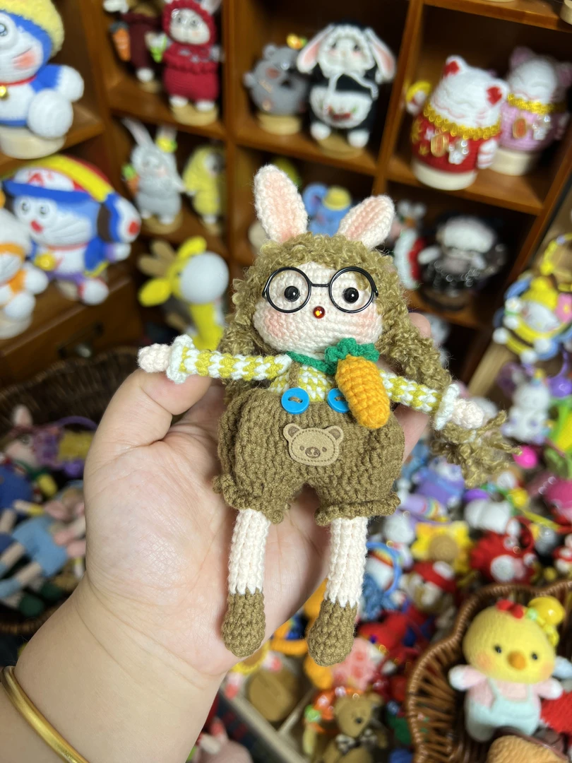 成品兔妹 手工钩针钩织