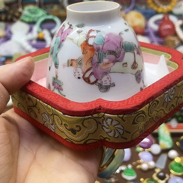 浪***舟青花手绘小主人杯子