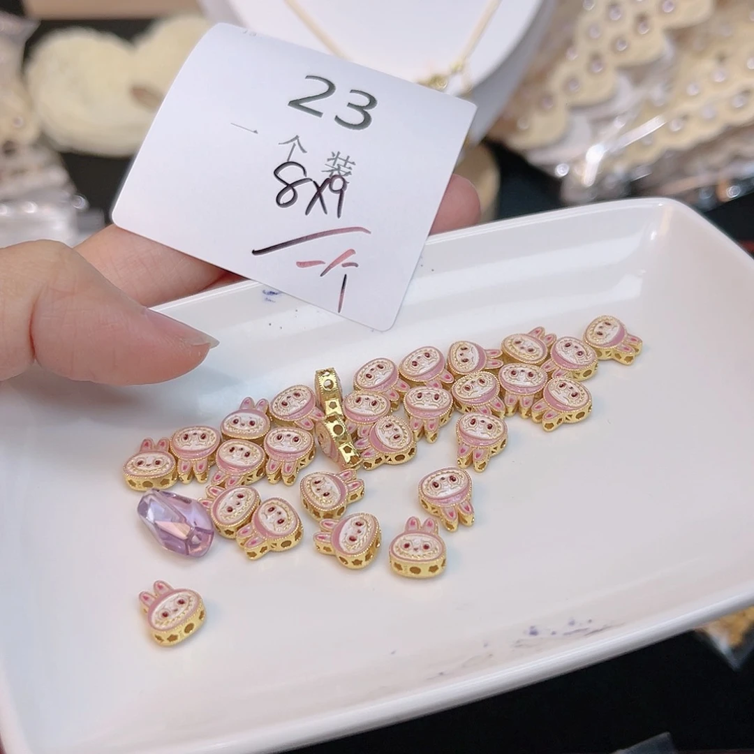 紫晶珠宝半成品银S925镀金镶嵌23