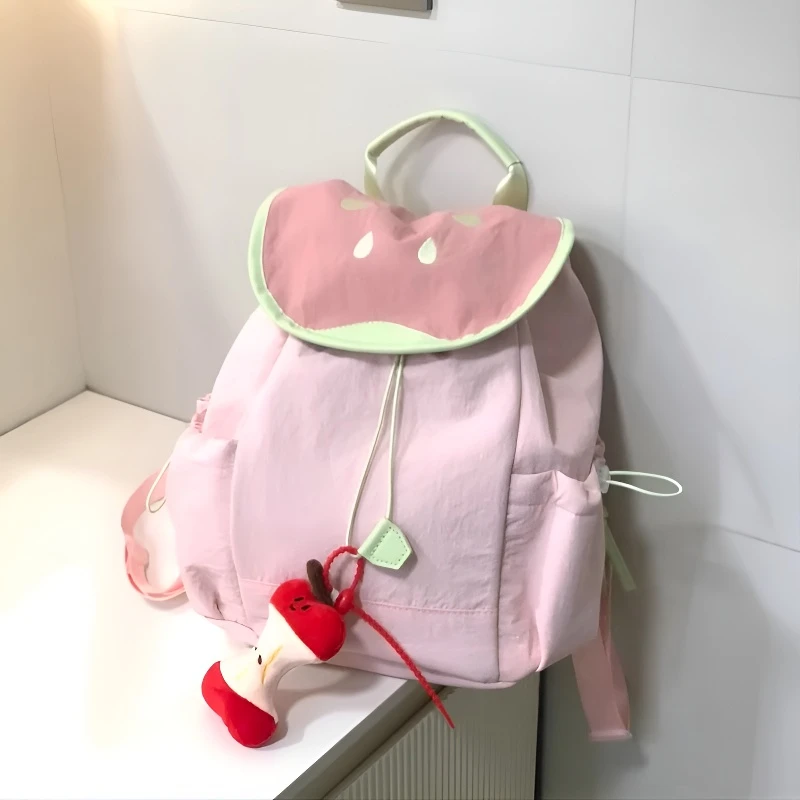 芭乐水果包夏日多巴胺撞色双肩包女旅游轻便书包迷你大学生背包JY