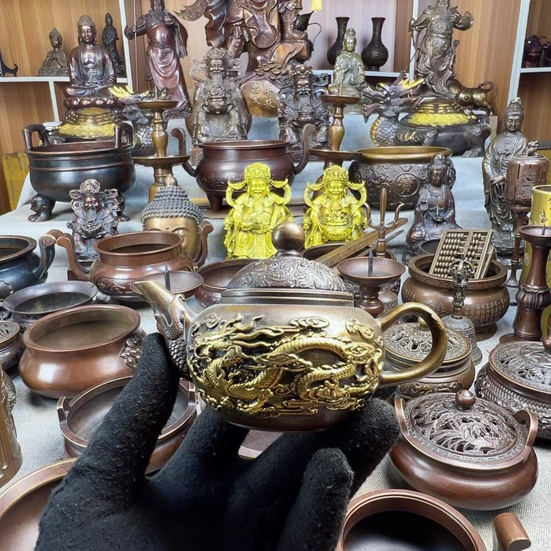 铜香炉铜摆件铜工艺品风水摆件