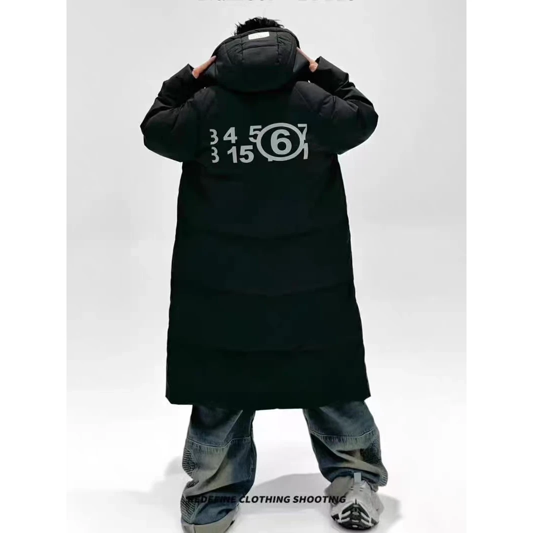 CB-9102- 秋冬季新款时尚潮流长款连帽男女同款羽绒服外套