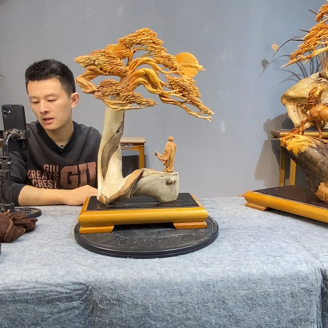 祥***柏木木雕工艺品摆件