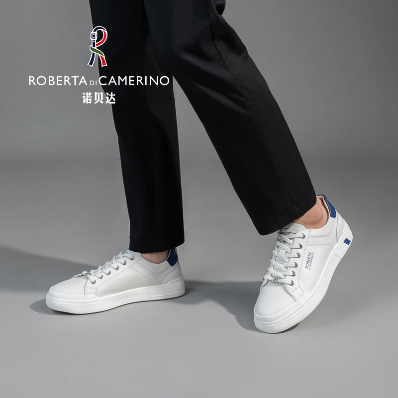 Roberta诺贝达夏季高端轻便透气舒适不闷脚小白休闲板鞋时尚男鞋