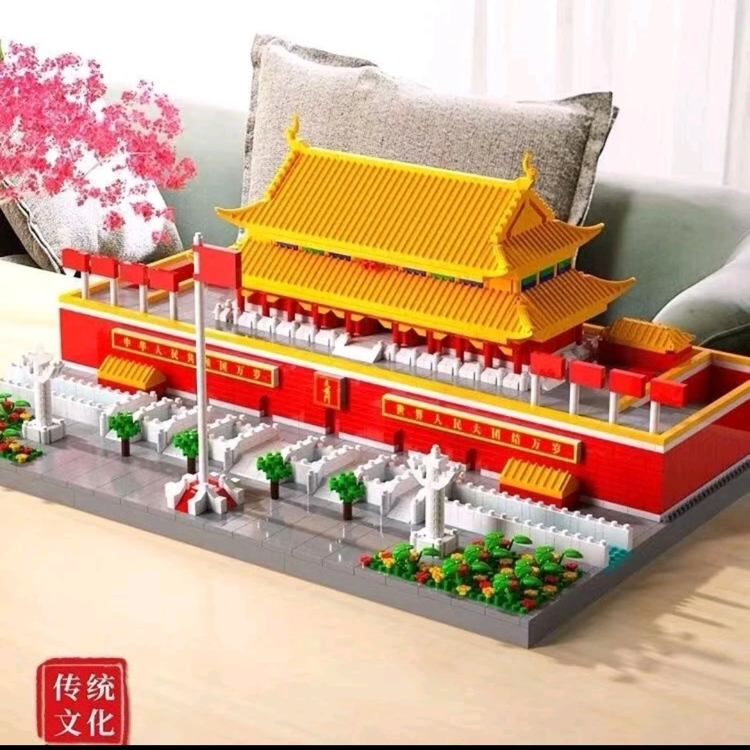 兼容乐高天安门建筑物爆款豪华微颗粒积木益智系列男女孩生日礼物